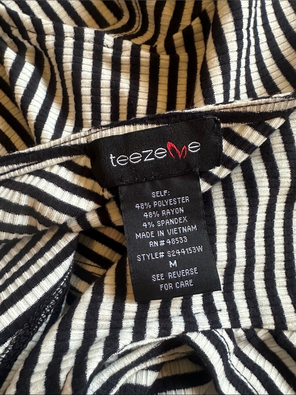 Teeze Me Black and White Striped Mini Dress - Picture 2 of 3